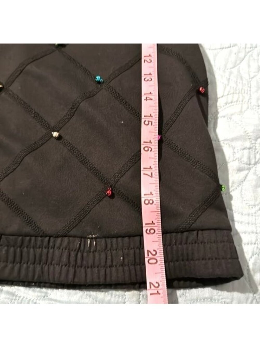 Blast Womens Quilted Black Jacket With Colorful Beads Full Zipper Size S - Picture 9 of 9
